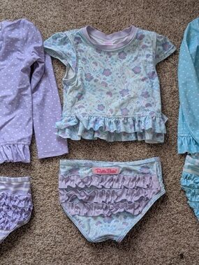 Ruffle Butts Two-Piece Swim Set - Lavender & Mint